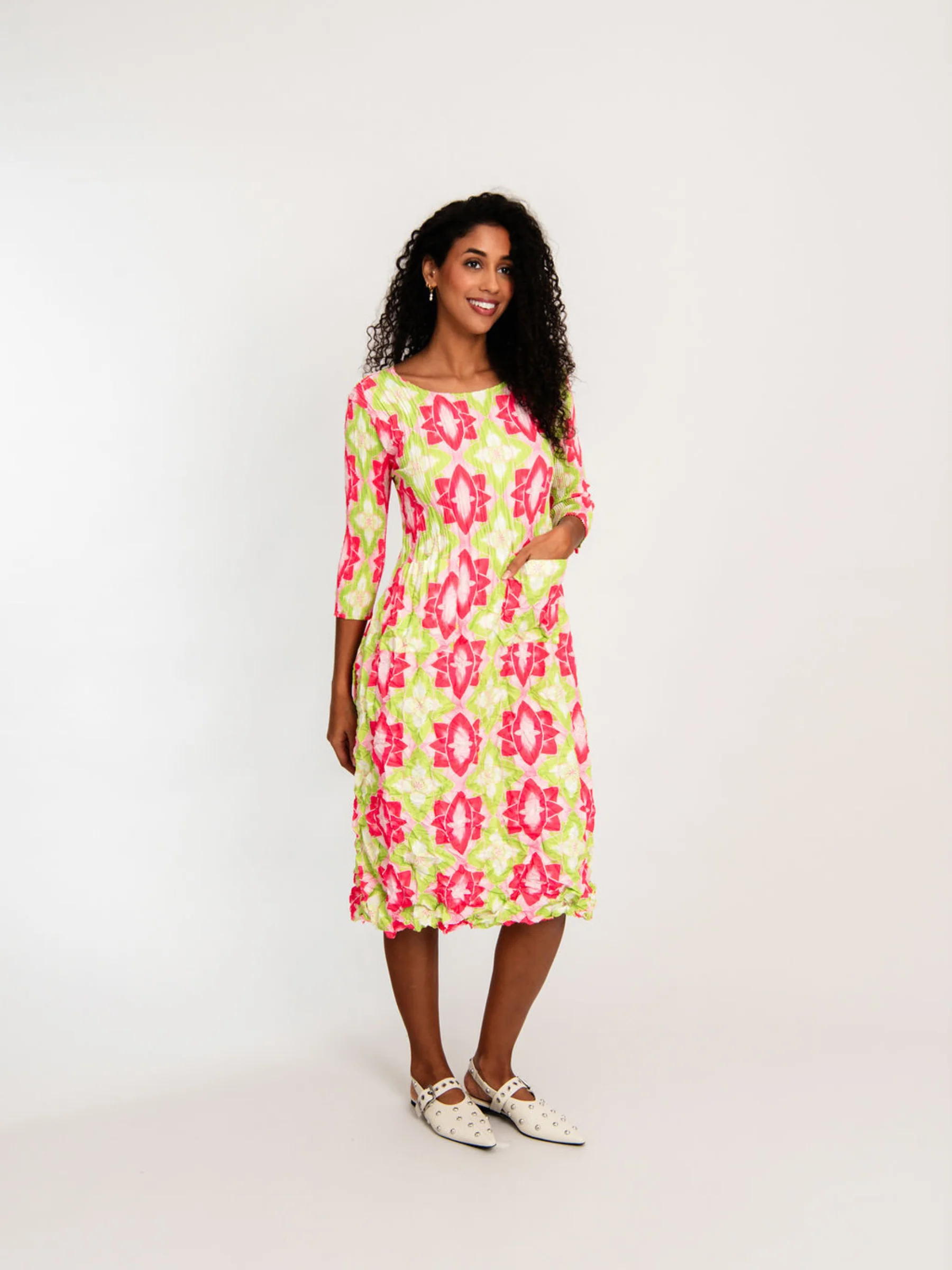 3/4 Sleeve Smash Pocket Dress - Prints - Image 27