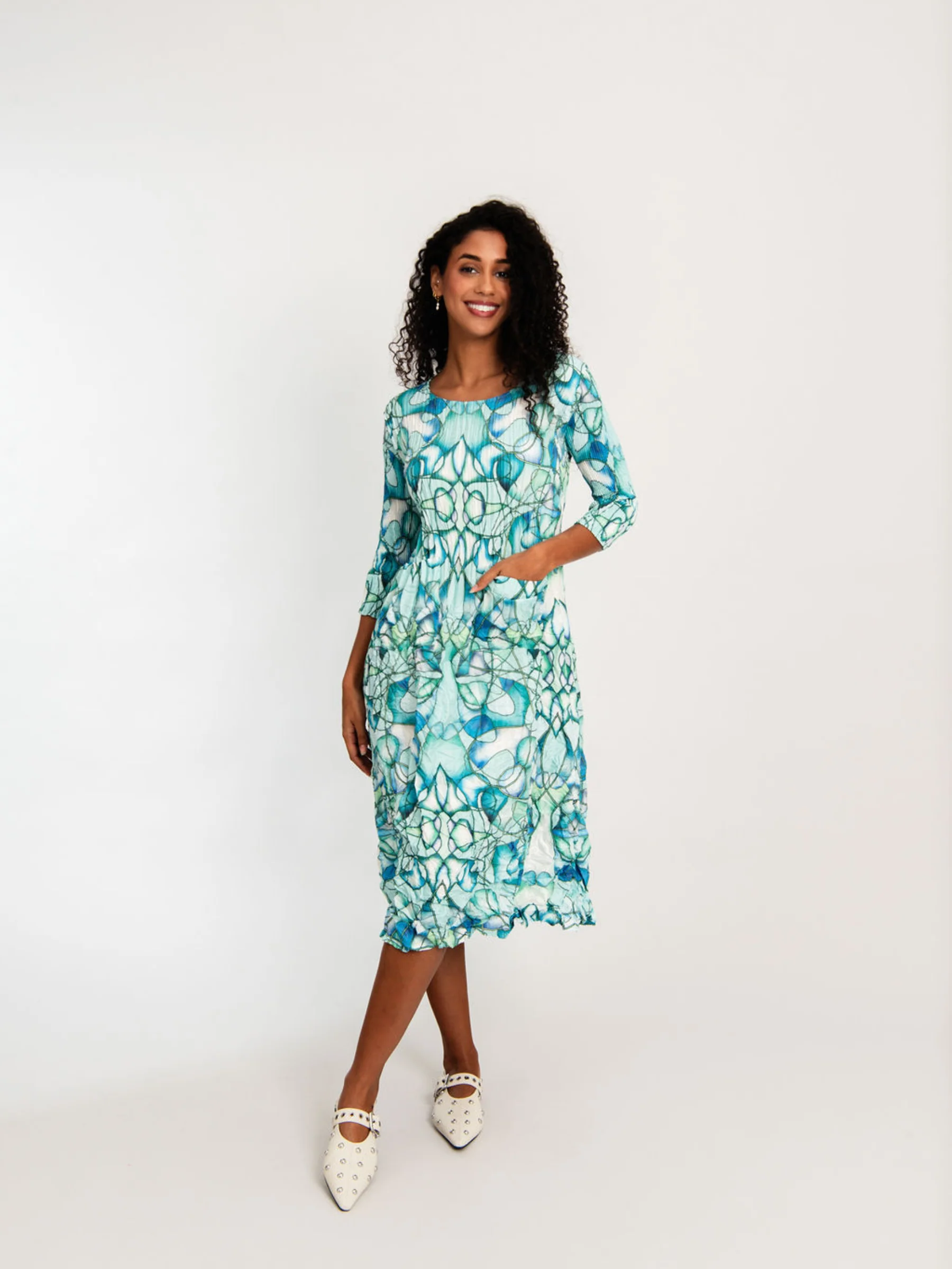 3/4 Sleeve Smash Pocket Dress - Prints - Image 29