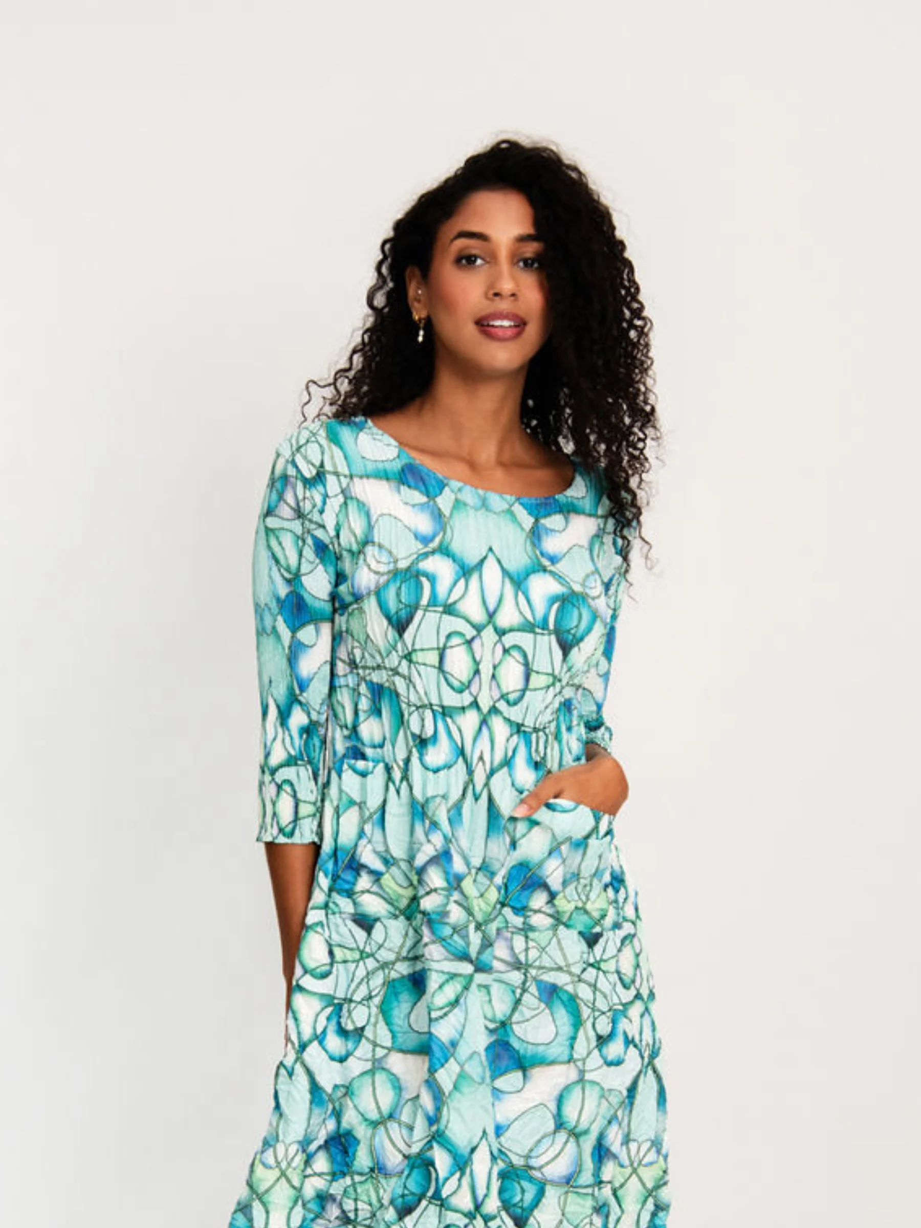 3/4 Sleeve Smash Pocket Dress - Prints - Image 30