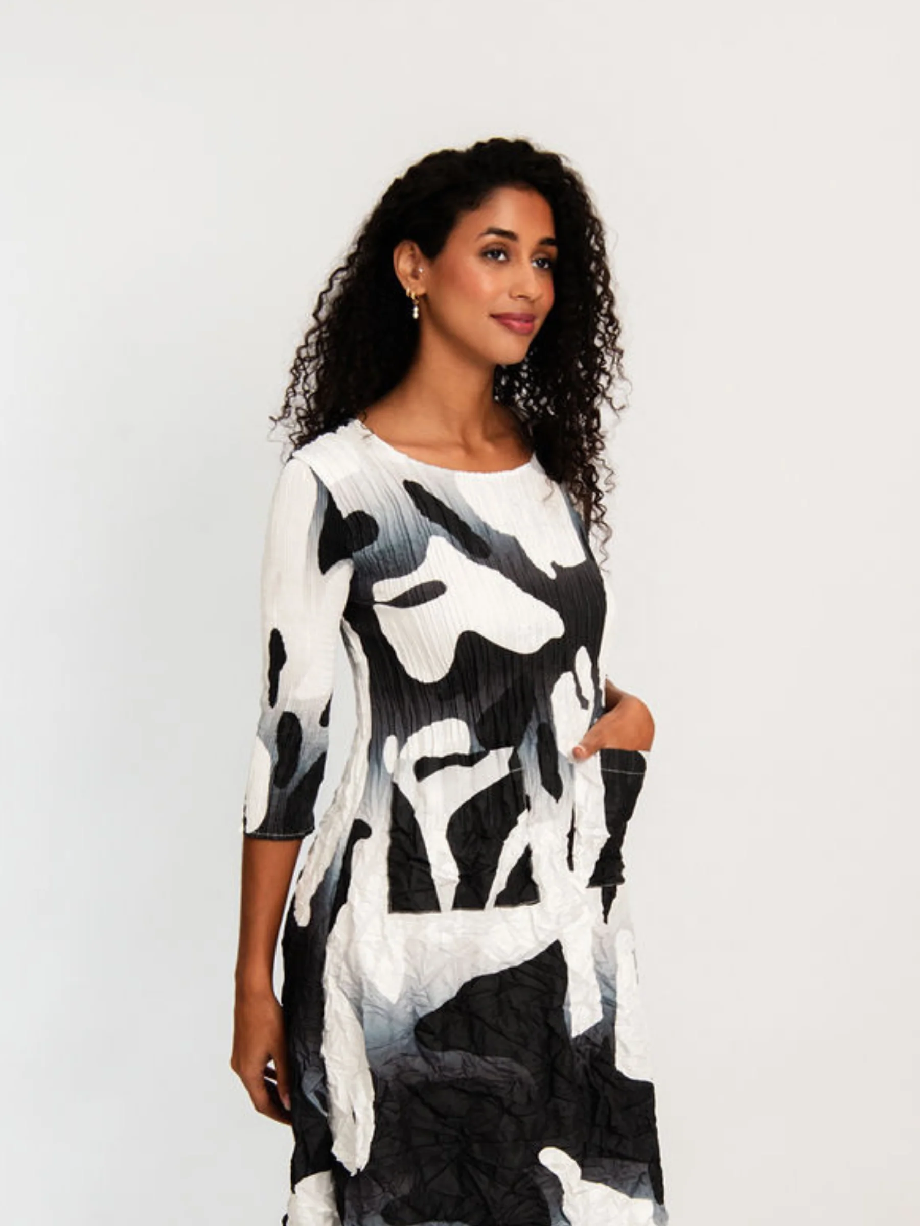 3/4 Sleeve Smash Pocket Dress - Prints - Image 32