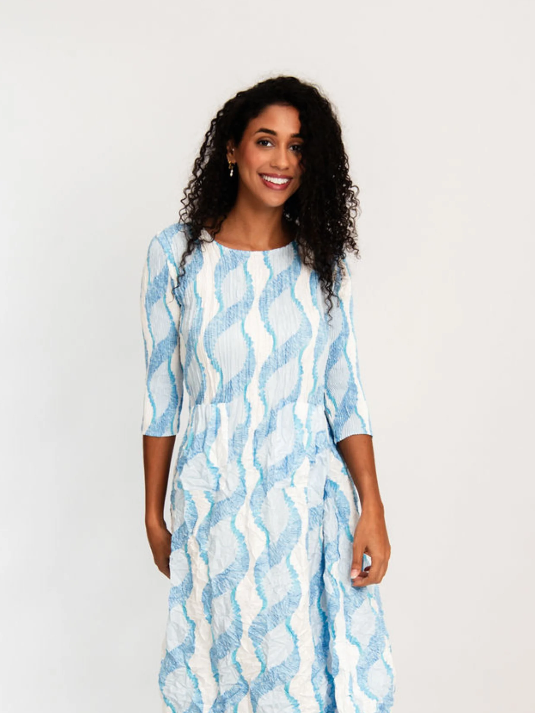 3/4 Sleeve Smash Pocket Dress - Prints - Image 33