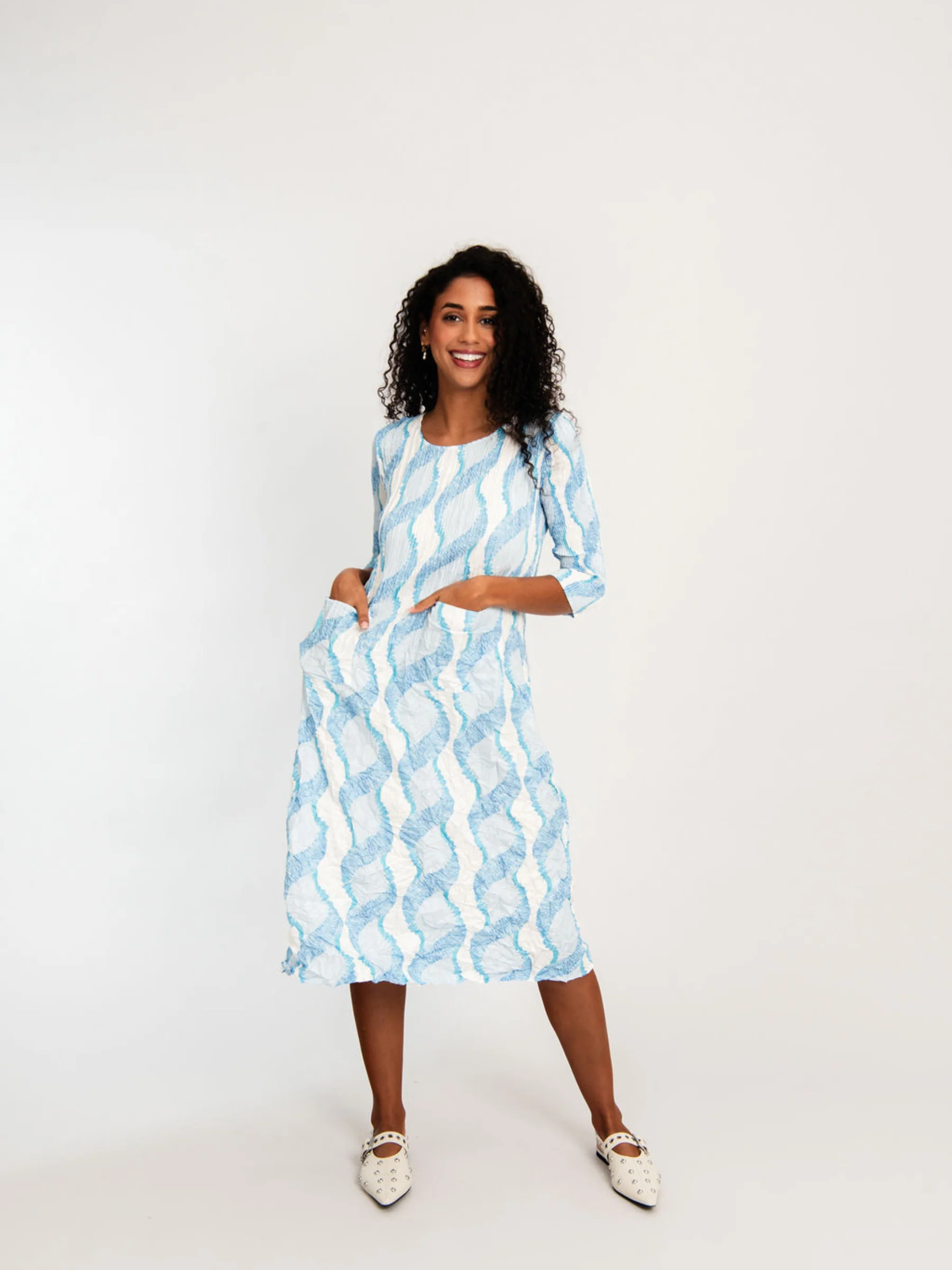 3/4 Sleeve Smash Pocket Dress - Prints - Image 34