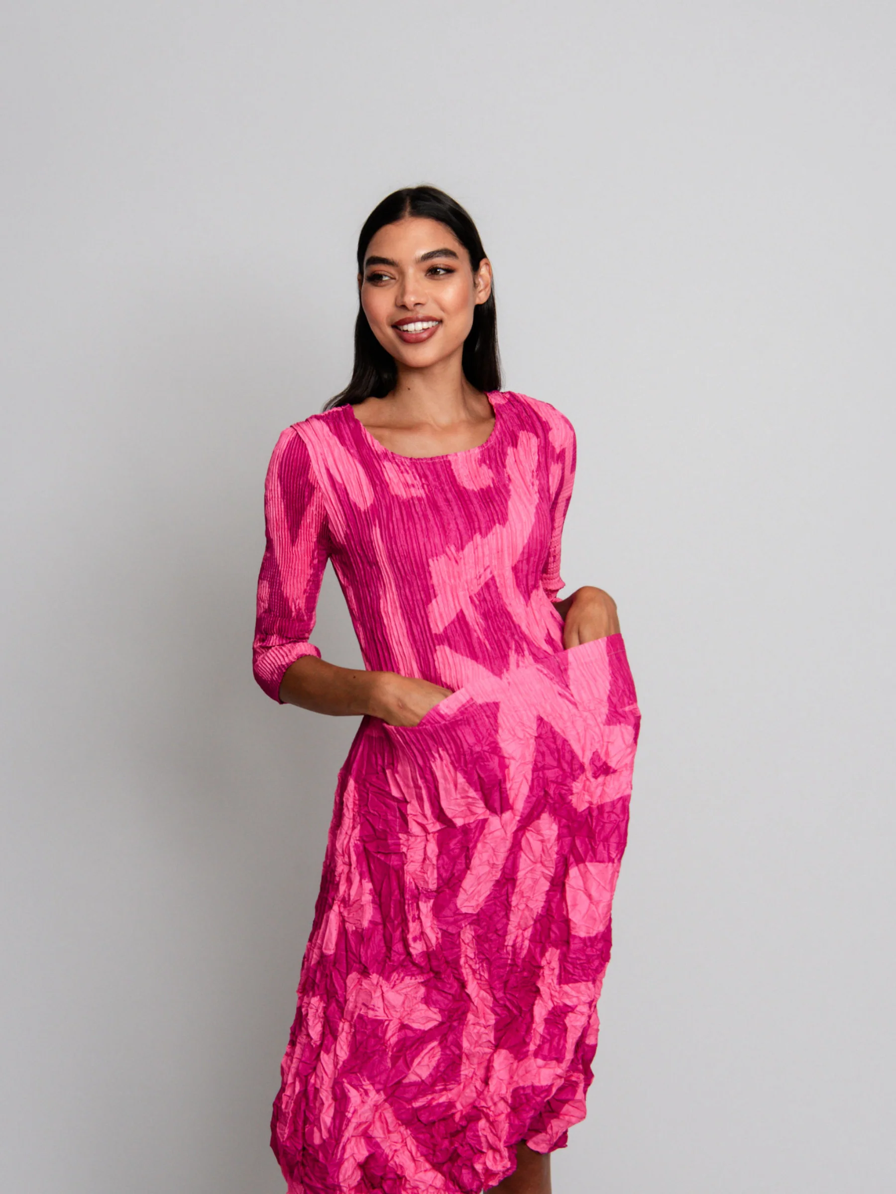 3/4 Sleeve Smash Pocket Dress - Prints - Image 39