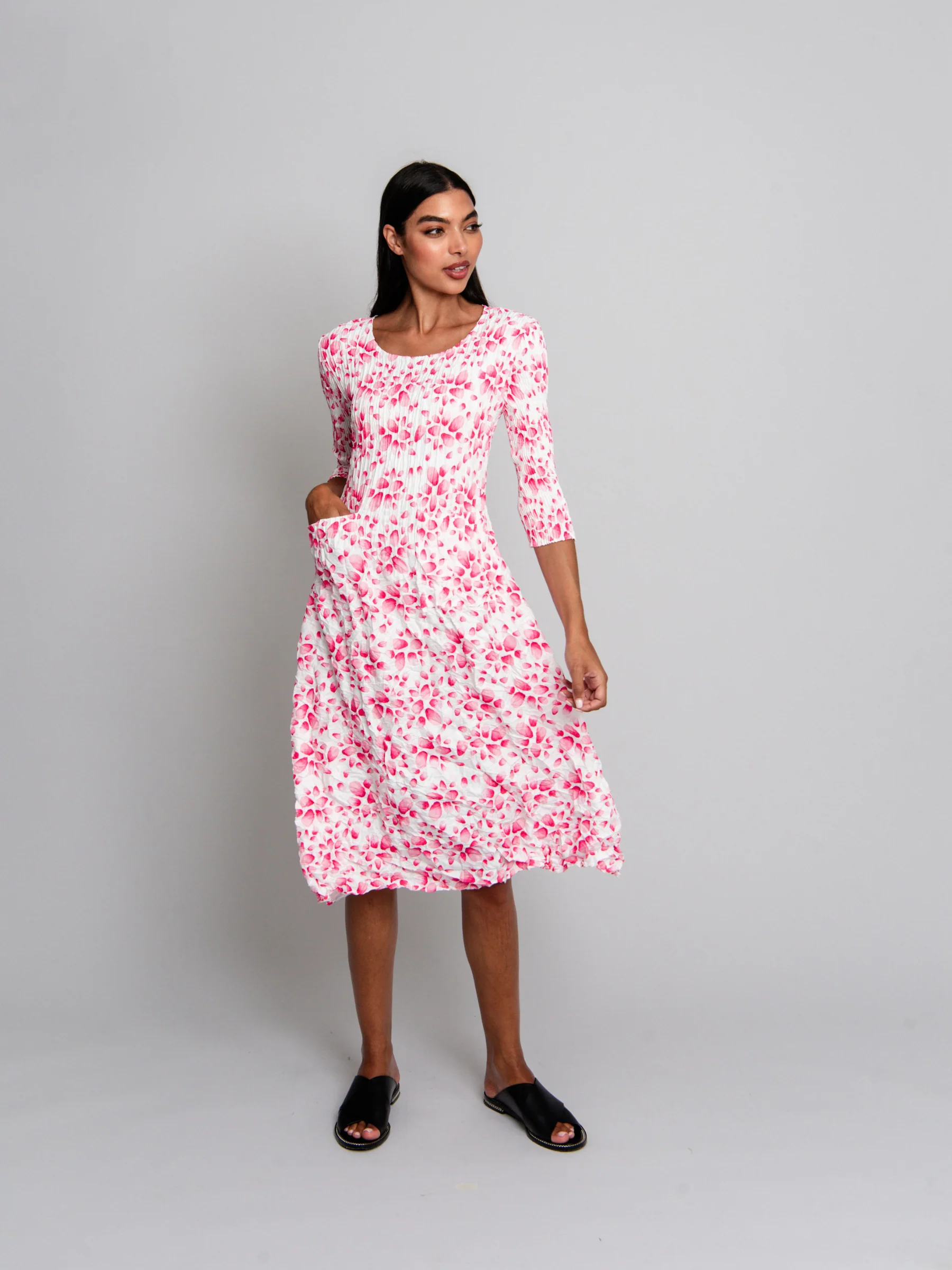 3/4 Sleeve Smash Pocket Dress - Prints - Image 41