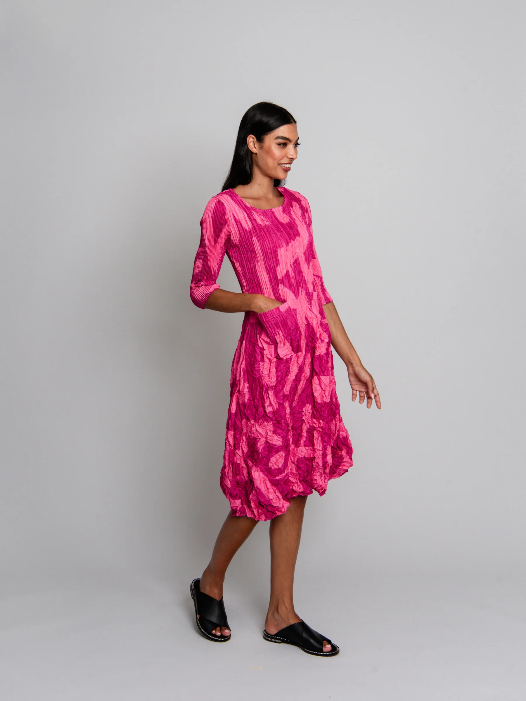 3/4 Sleeve Smash Pocket Dress - Prints - Image 44