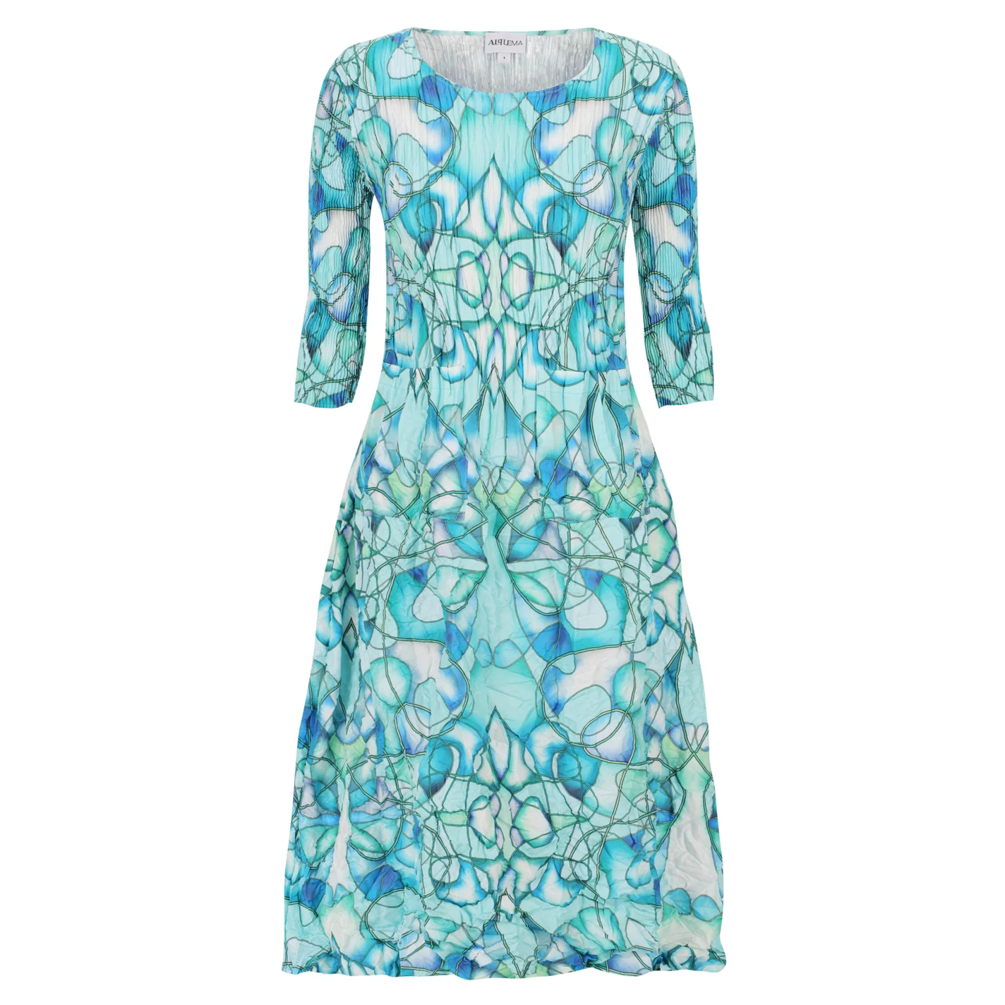 3/4 Sleeve Smash Pocket Dress - Prints - Image 6