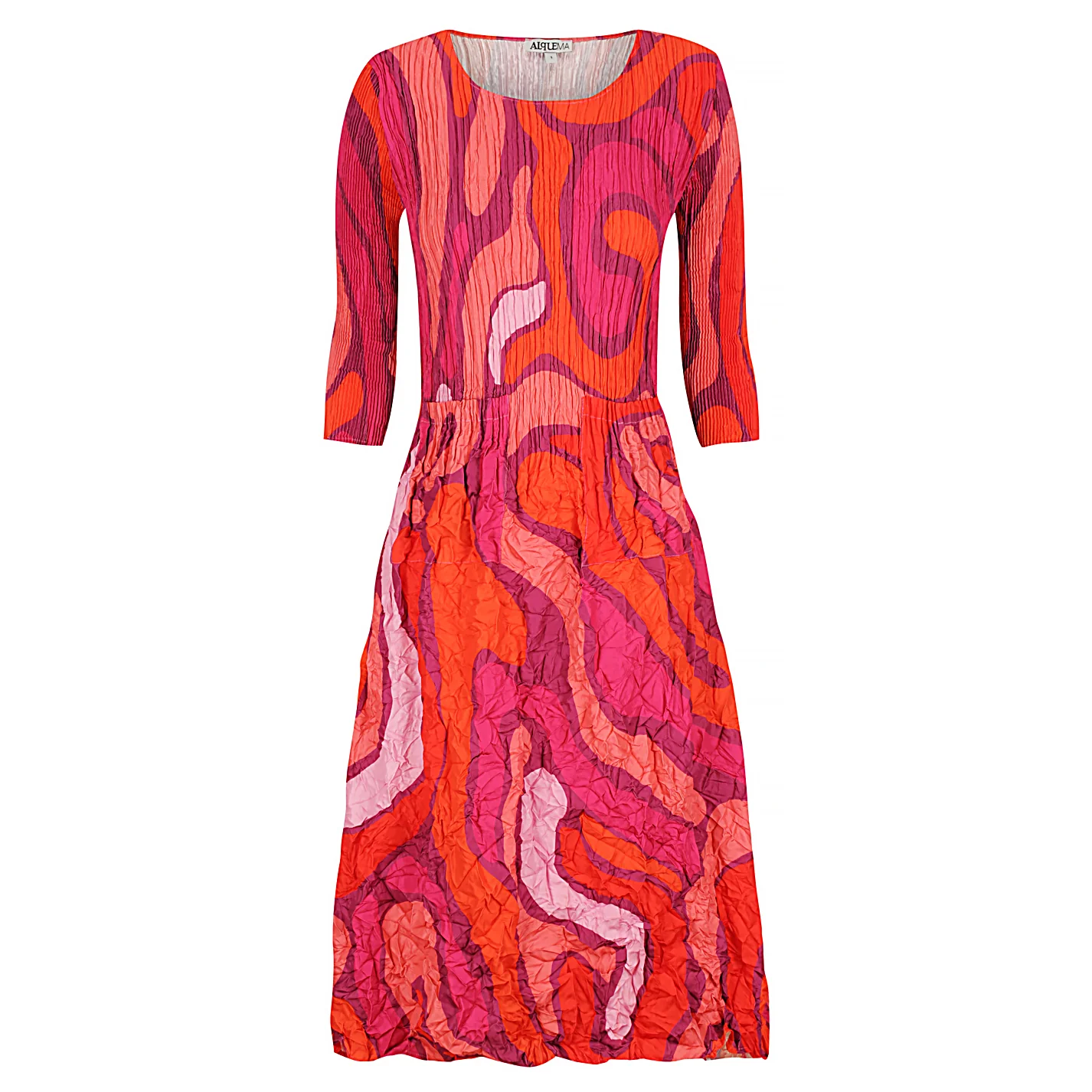 3/4 Sleeve Smash Pocket Dress - Prints - Image 12