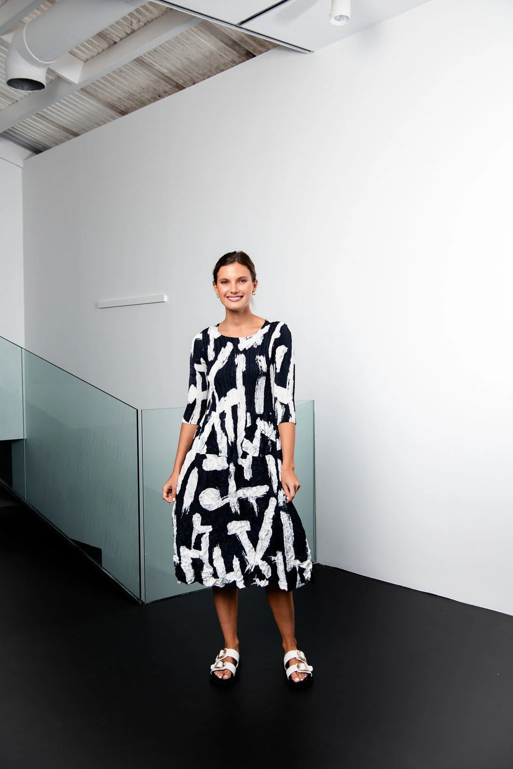 3/4 Sleeve Smash Pocket Dress - Prints - Image 29