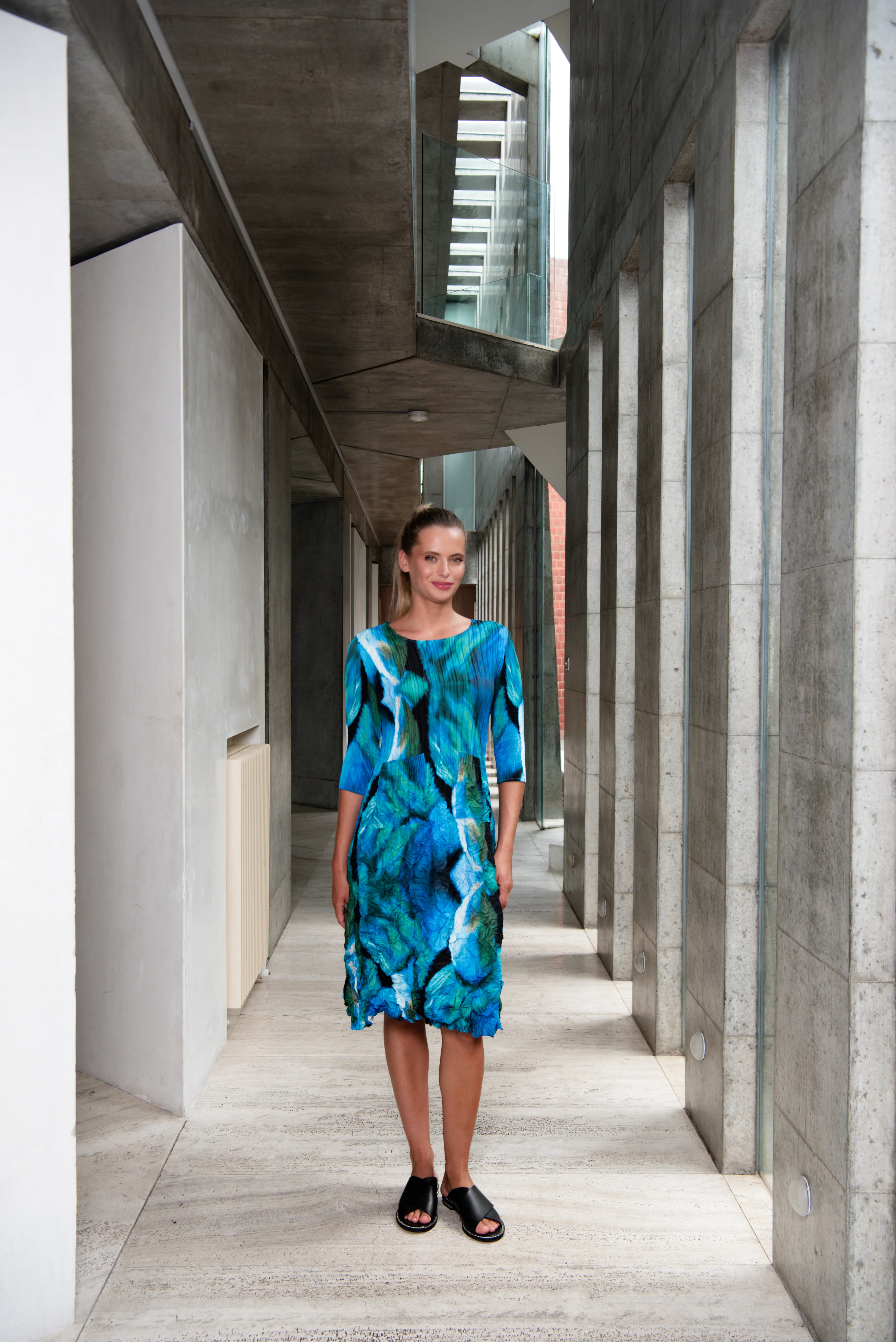 3/4 Sleeve Smash Pocket Dress - Prints - Image 32