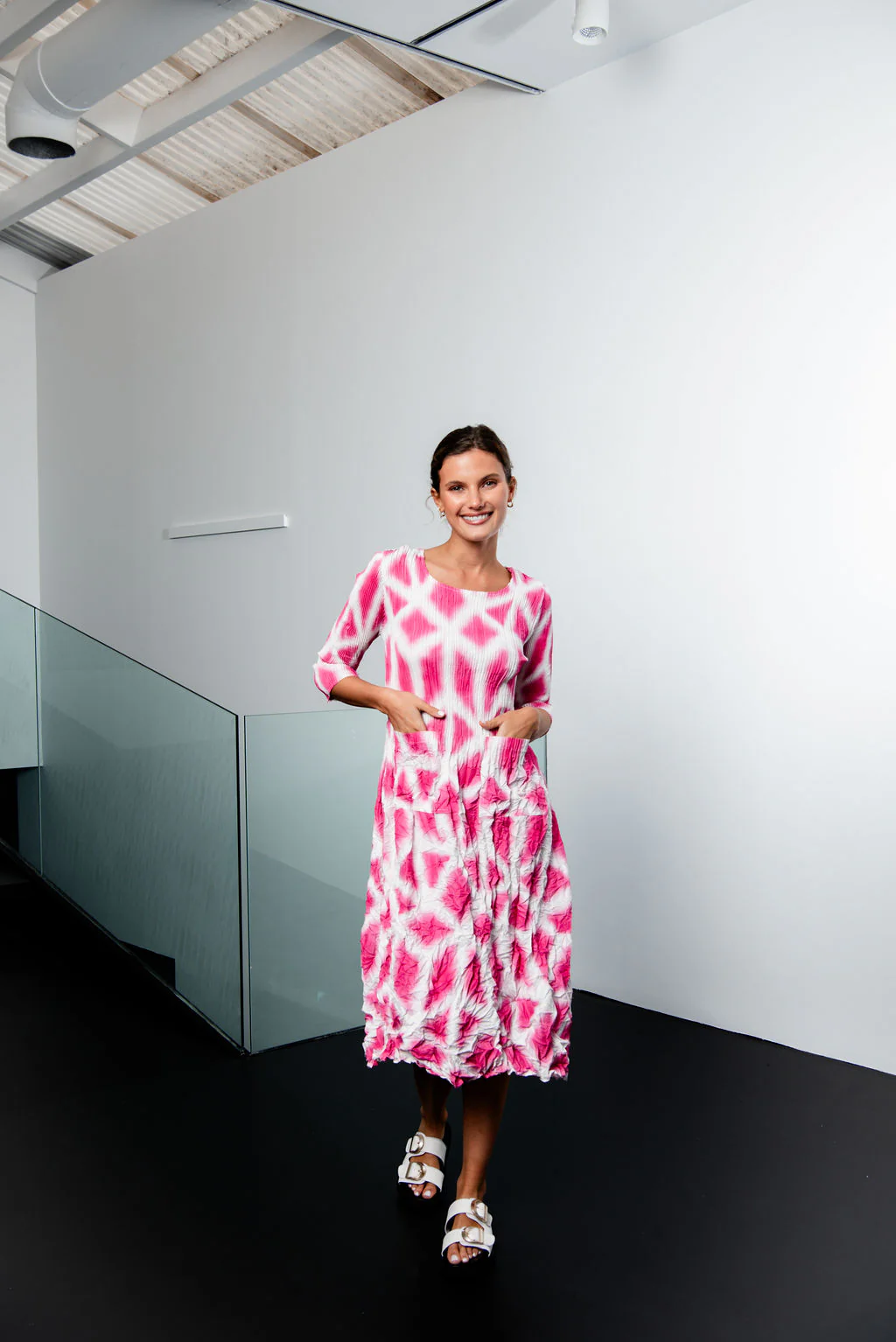 3/4 Sleeve Smash Pocket Dress - Prints - Image 34