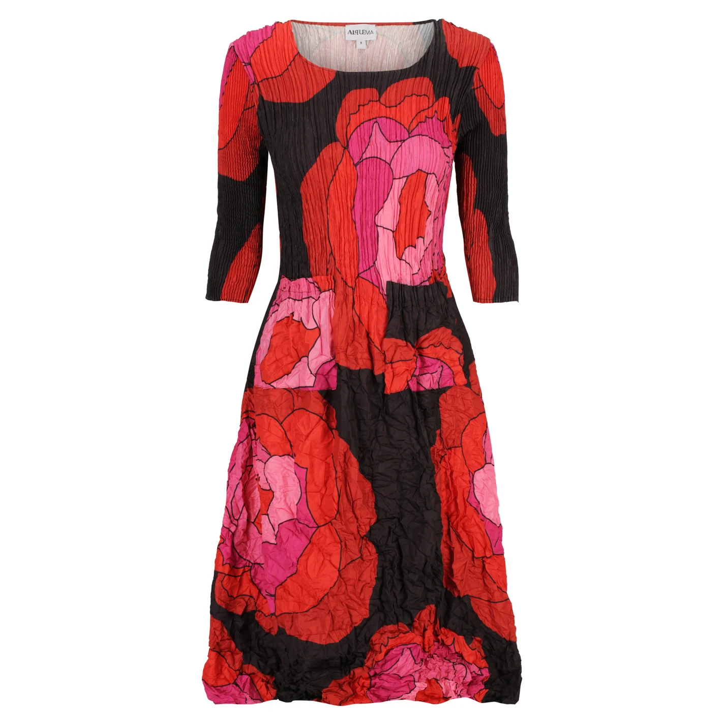 3/4 Sleeve Smash Pocket Dress - Prints - Image 7