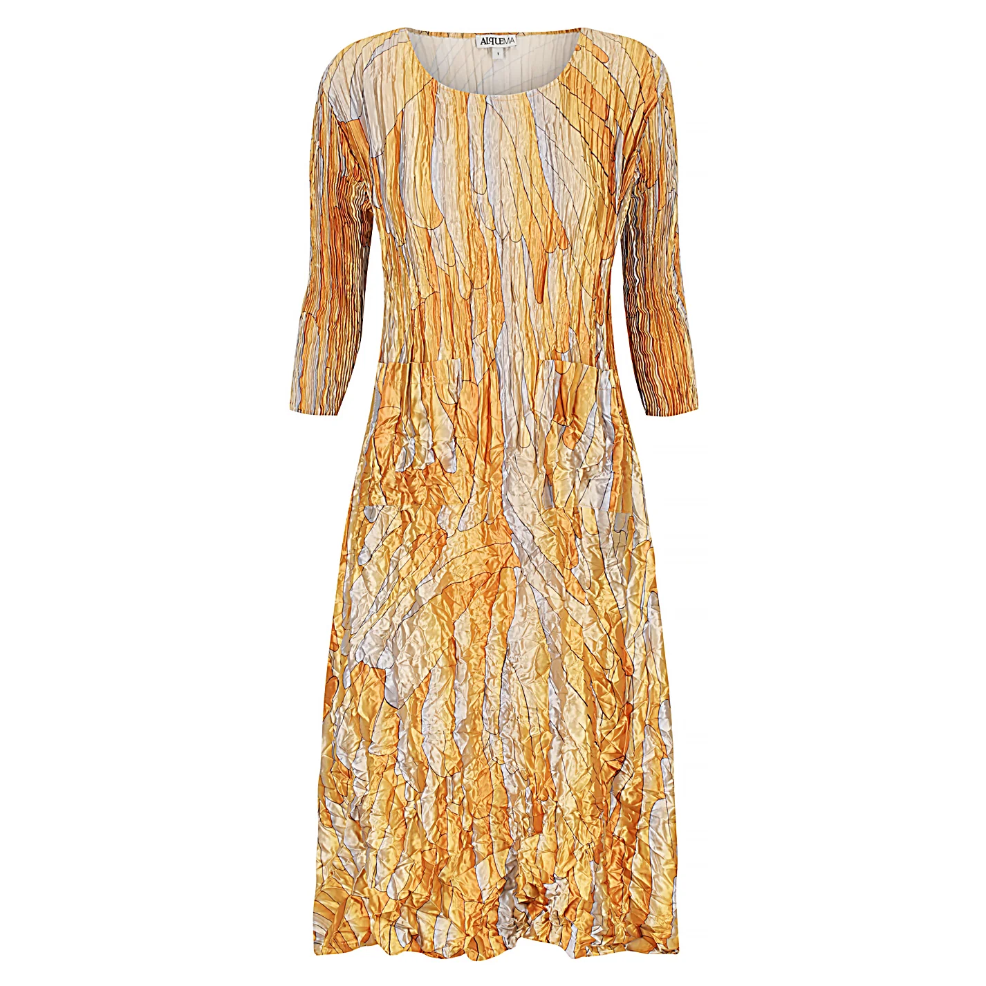 3/4 Sleeve Smash Pocket Dress - Glossy - Image 10