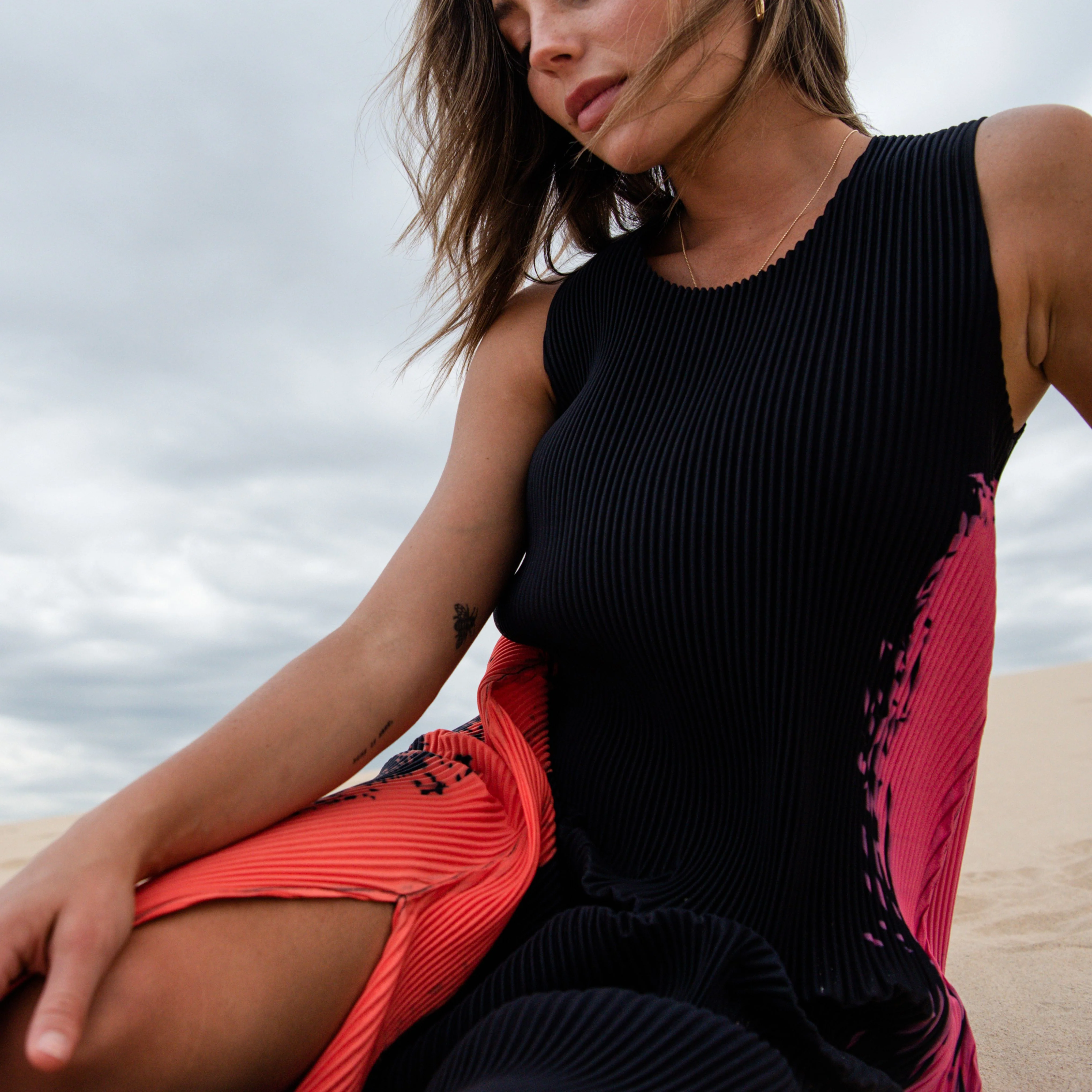 Plisse Paint Dress - Image 3